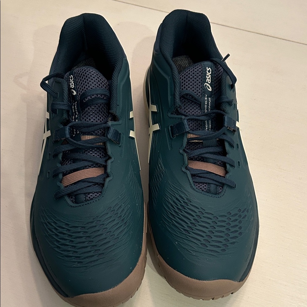 ASICS Men's Dark Teal and Brown Athletic Shoes